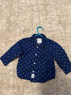 B.U.M. Kids Navy Printed Button-Down Shirt size 12M